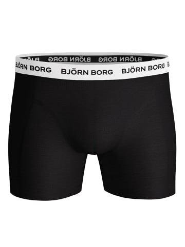 Björn Borg Boxershorts Contrast Solid Sammy 3er Pack in schwarz