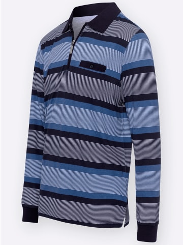 Sieh an! Poloshirt in marine-jeansblau-gestreift