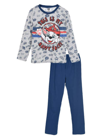 Paw Patrol 2tlg. Outfit: Schlafanzug Langarmshirt und Hose Marshall in Grau