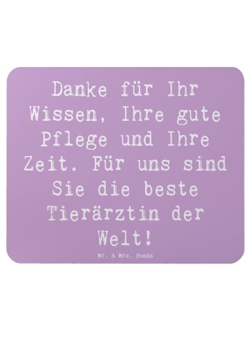 Mr. & Mrs. Panda Mouse Pad Spruch Beste Tierärztin mit Spruch in Lavendeltraum