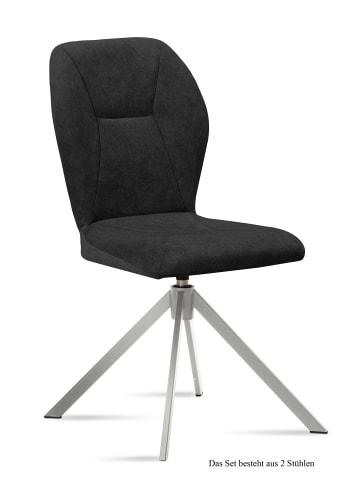 58 aufm Kessel ESSZIMMERSTUHL drehbar (2er-Set) Deandra 51x92x60 Edelstahl/Anthrazit