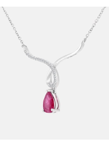 Diamant L'éternel Halskette aus 375 Weißgold mit Diamant mit Rubin