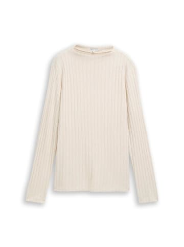 Tom Tailor Langarmshirt in sand stone beige melange