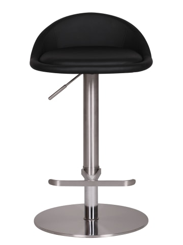 KADIMA DESIGN Barhocker DONAU | Höhenverstellbar, Edelstahl, Rückenlehne, 110kg in Schwarz