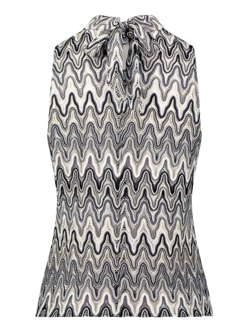 Betty Barclay Crop-Top mit Stehkragen in Weiß/Schwarz