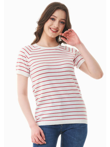 Organication T-Shirt "WOR17581" in Cremeweiß/Leuchtrot