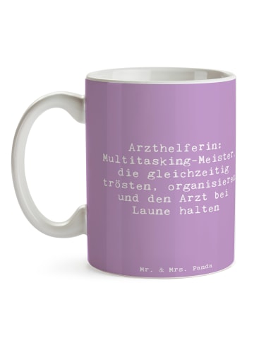 Mr. & Mrs. Panda Geschenktasse Spruch Arzthelferin Meister mit S... in Lavendeltraum
