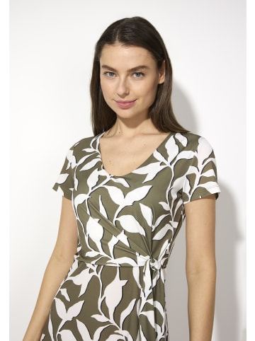 More & More Jerseykleid in summer leaf print tundra olive
