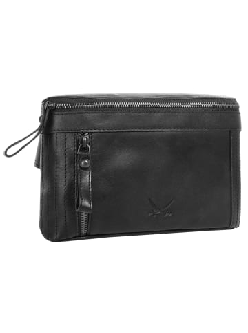 Sansibar Gürteltasche echt Leder in schwarz