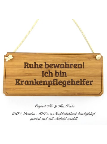 Mr. & Mrs. Panda Hinweisschild Krankenpflegehelfer mit Spruch in Keine Angabe
