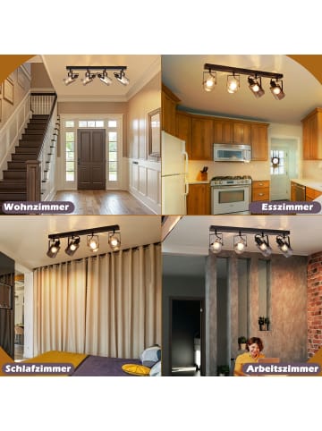 ZMH Deckenstrahler 4-flammig in rauchgrau