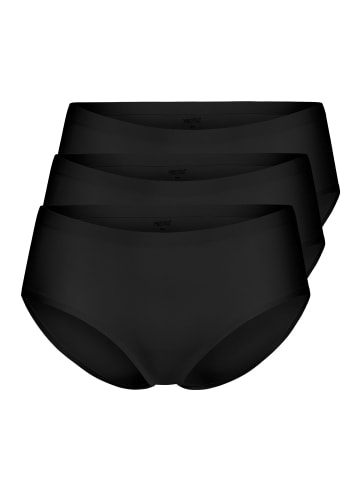 Yenita® 3er Pack Slips aus Mikrofaser Nahtlose Hüftslips in schwarz