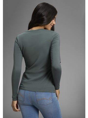 Kangaroos Langarmshirt in marine gestreift/salbeigrün