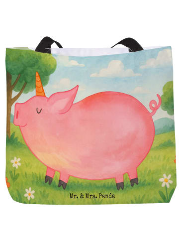 Mr. & Mrs. Panda Shopper Einhorn Schwein Design ohne Spruch in Weiß