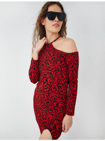 KOTON Kleid in Rot Gemustert