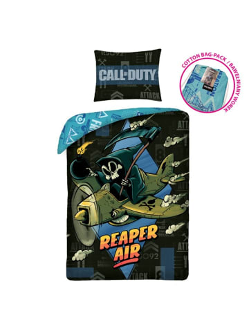 COFI 1453 Call Of Duty Bettwäsche Set aus Baumwolle Bettdeckenbezug 140 × 200 in Blau