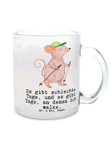Mr. & Mrs. Panda Glasbecher Maus Walking mit Spruch in Transparent