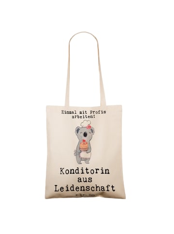Mr. & Mrs. Panda Stofftasche Konditorin Leidenschaft mit Spruch in Creme