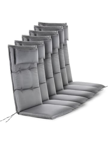 Aspero 6 Premium Hochlehner Stuhlauflagen in Hellgrau