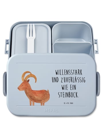 Mr. & Mrs. Panda Lunchbox Sternzeichen Steinbock Motiv mit Spruch in Blau Pastell