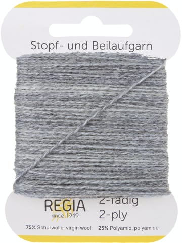 Regia Handstrickgarne 2-fädig Uni, 5g in Hellgrau Meliert