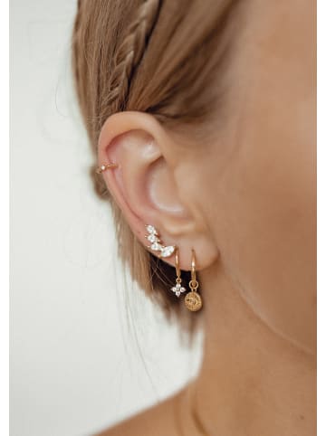 Hey Happiness Vergold. Creolen Evil Eye Charms 925 Sterlingsilber in Gold