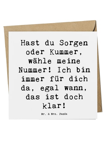 Mr. & Mrs. Panda Einladungskarte Spruch Trost Nummer mit Spruch in Weiß