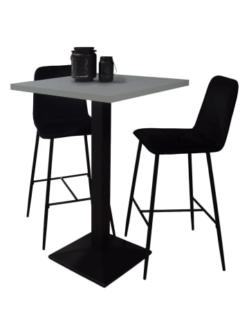 58 aufm Kessel TRESENTISCH Elene 70x70x106 schwarz matt/aqua matt lack