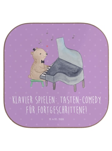 Mr. & Mrs. Panda Holzuntersetzer Klavier Tasten mit Spruch in Lavendeltraum
