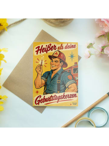 Mr. & Mrs. Panda Geburtstagskarte Feuerwehrmann charmant Design ... in Weiß