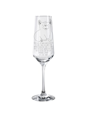Mr. & Mrs. Panda Sektglas Corgie mit Spruch in Transparent