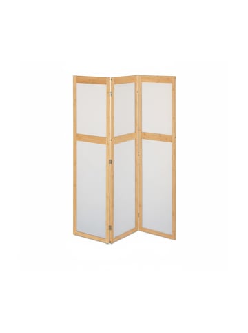 relaxdays Paravent in Natur/ Weiß - (B)135,5 x (H)168 cm
