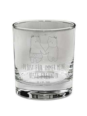 Mr. & Mrs. Panda Gin Glas Bär Freundin mit Spruch in Transparent