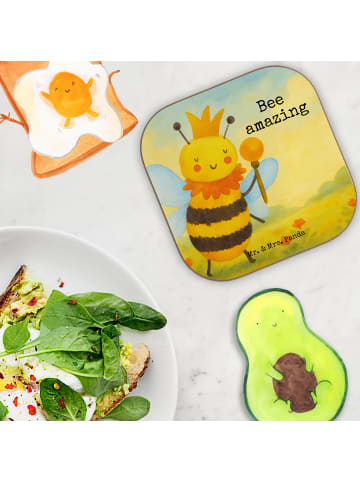 Mr. & Mrs. Panda Coaster Biene König Design mit Spruch in Weiß