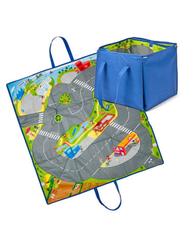 Miniland Spielteppich und Aufbewahrungs-Box 2 in 1 Minimobil in bunt