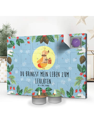 Mr. & Mrs. Panda Duftkerzen Adventskalender Glühwürmchen mit Spruch in Eisblau