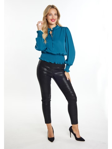 faina Bluse in Smaragd Blau