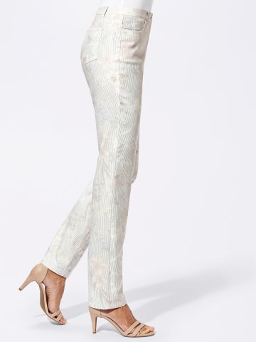 Cosma Jeans in ecru-taupe-bedruckt