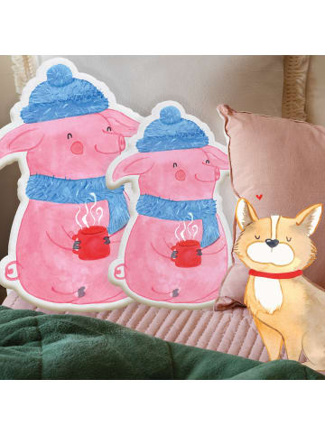 Mr. & Mrs. Panda Kuschelkissen Schweinchen Glühwein ohne Spruch in Weiß