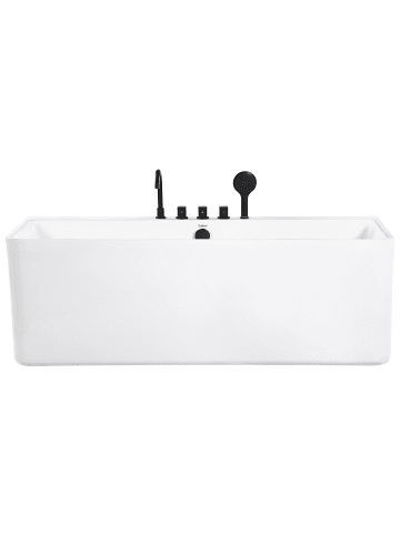 Beliani 4-tlg Badewanne QUATRE in Weiß/Schwarz