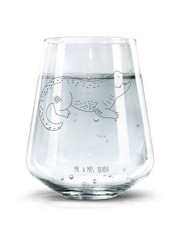Mr. & Mrs. Panda Trinkglas Krokodil ohne Spruch in Transparent