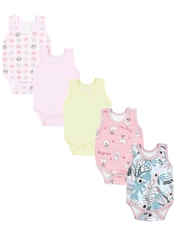 TupTam Baby Mädchen Achselbody 5er Pack in rosa