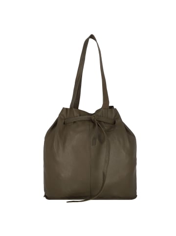Greenburry Nappa Beuteltasche Leder 37 cm in olive