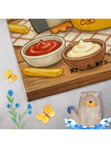 Mr. & Mrs. Panda Handtuch Pinguin Pommes Eimer Design ohne Spruch in Weiß