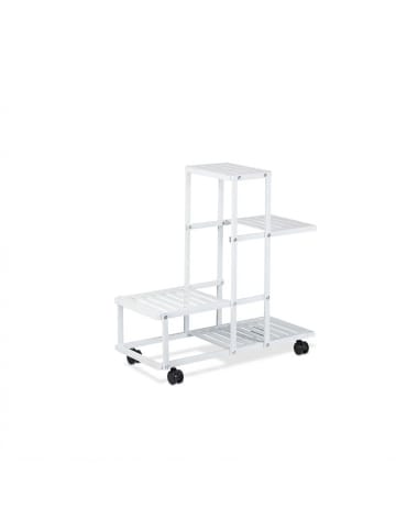 relaxdays Pflanzenständer in Weiß - (B)61,5 x (H)60,5 x (T)26 cm