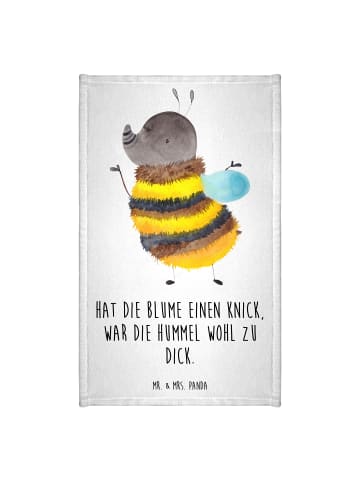 Mr. & Mrs. Panda Gästehandtücher Hummel flauschig mit Spruch in Weiß