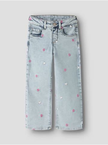 name it Jeans NMFROSE WIDE EMB JEANS 2633-FR in light blue bleached denim