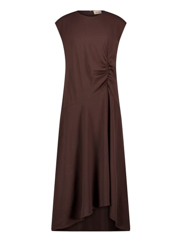 CARTOON Midikleid mit Raffung in Dunkelbraun