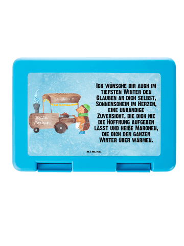 Mr. & Mrs. Panda Snackbox Igel Maronen mit Spruch in Eisblau