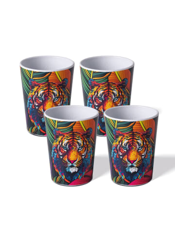 Stoneline Shotbecher 4 cl rPET Set 4-teilig, Eichstrich bei 2 cl und 4 cl in Multicolored